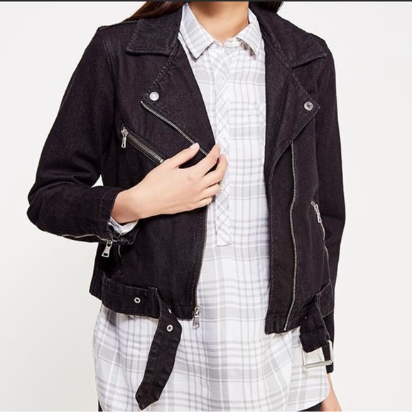 GAP Jackets & Coats Gap Black Denim Moto Jacket Size Small Poshmark